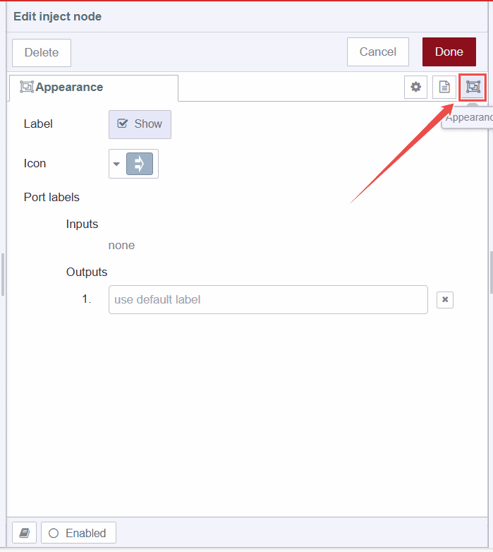 Image showing node edit property dialog's appperance tab Image showing node edit property dialog's appperance tab